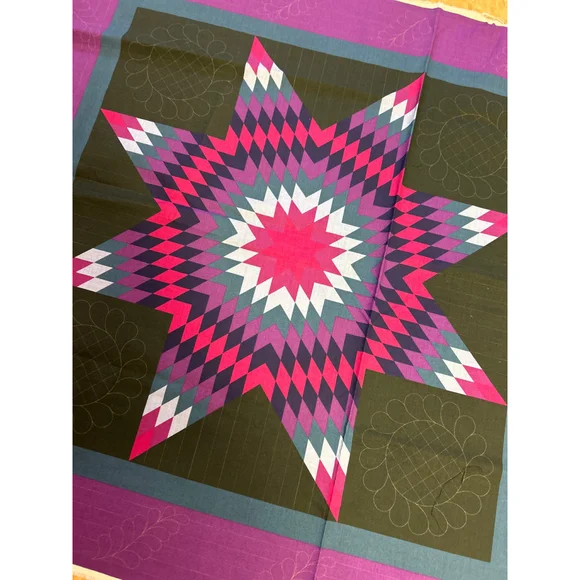 Unbranded Unisex Quilt One Size‎ Green, Teal and Purple, Preowned - Picture 10 of 12